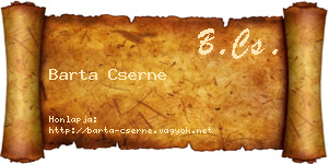 Barta Cserne névjegykártya